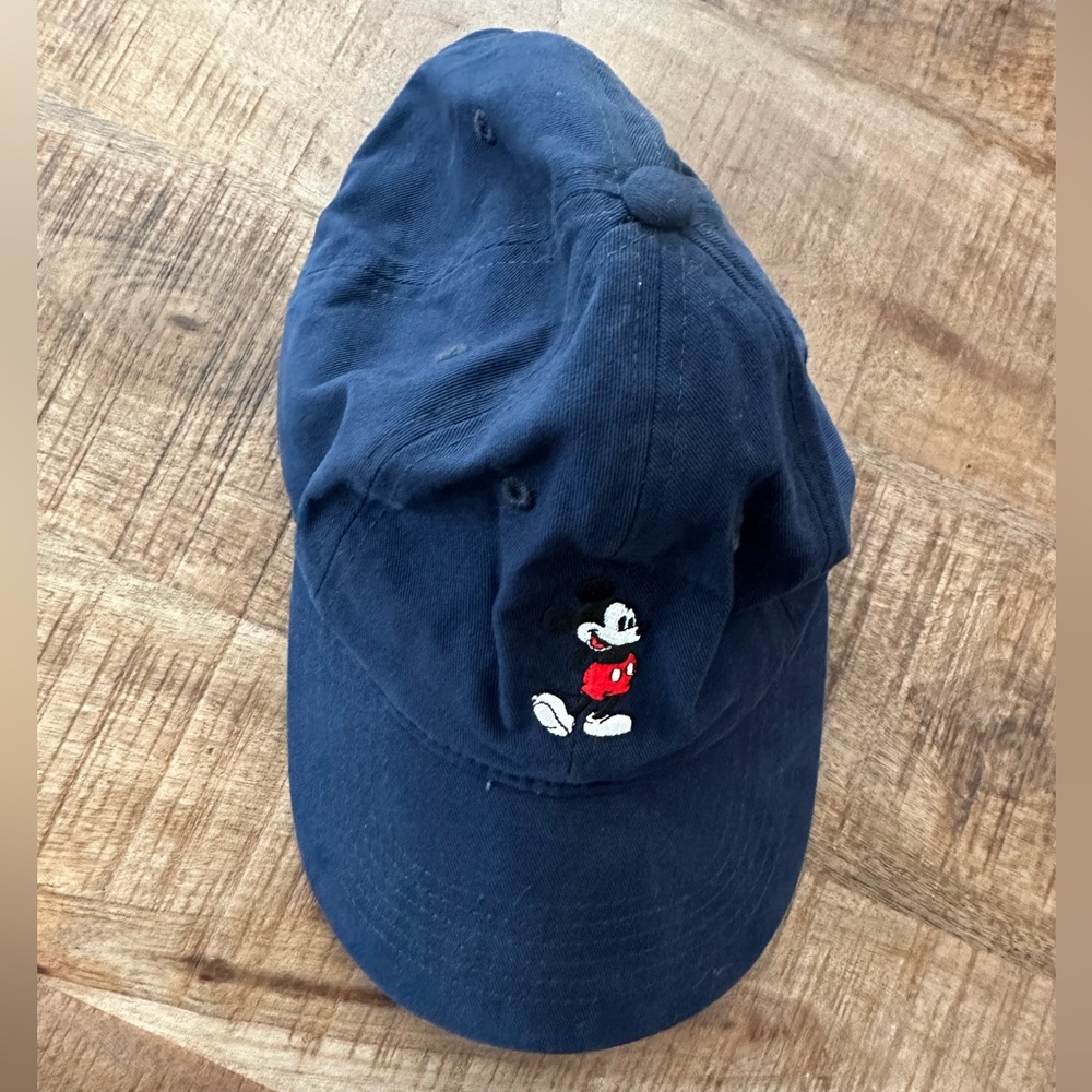 Disney Mickey Mouse Embroidered Baseball Cap in Navy Blue